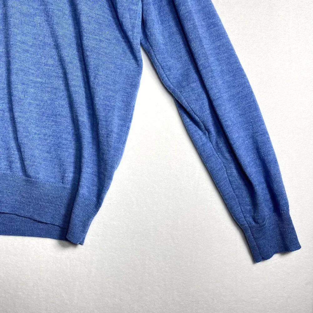 Joseph A Bank 100% Wool‎ Blue VneckSweater Men Size L